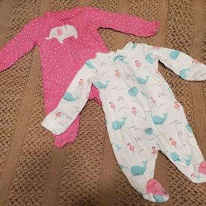 Carters newborn footie sleeper pajamas 2 way zip